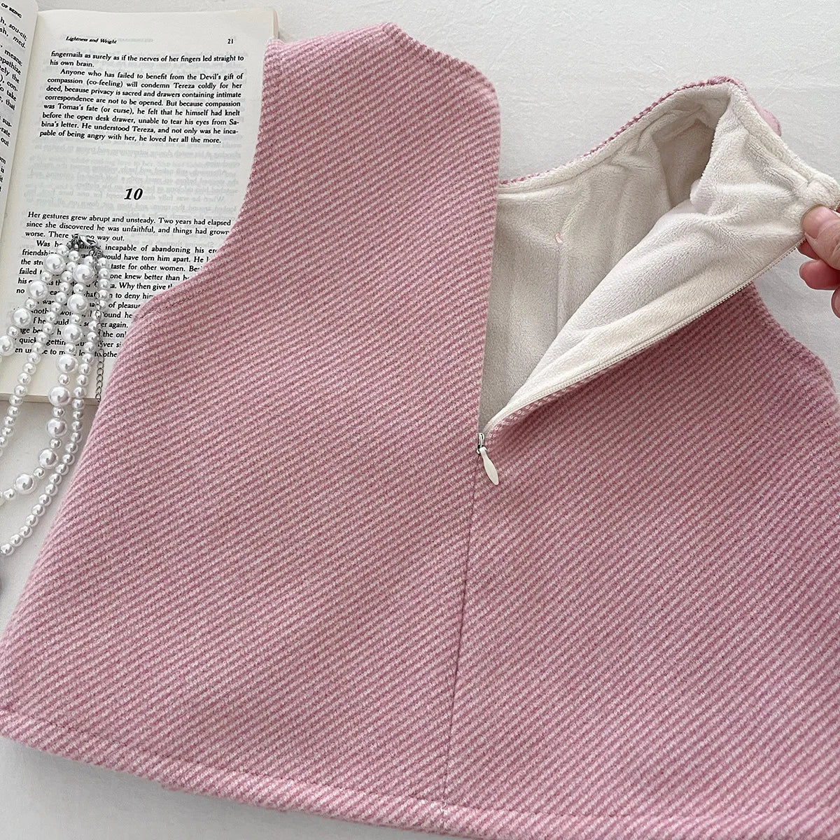 Conjunto Elegância Laços Rosa