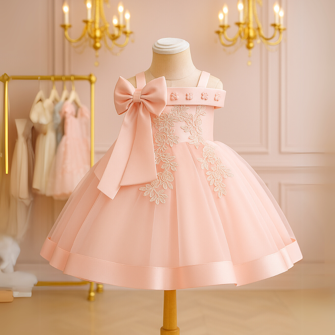 Vestido Infantil Encanto Floral com Laço