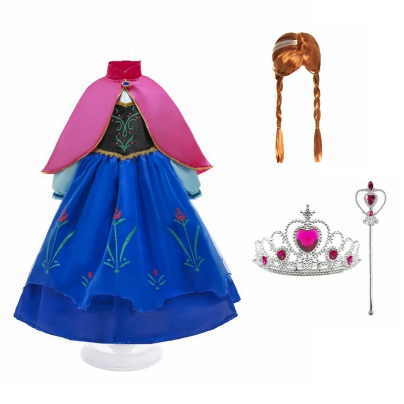 Fantasia Infantil Anna com Capa Rosa
