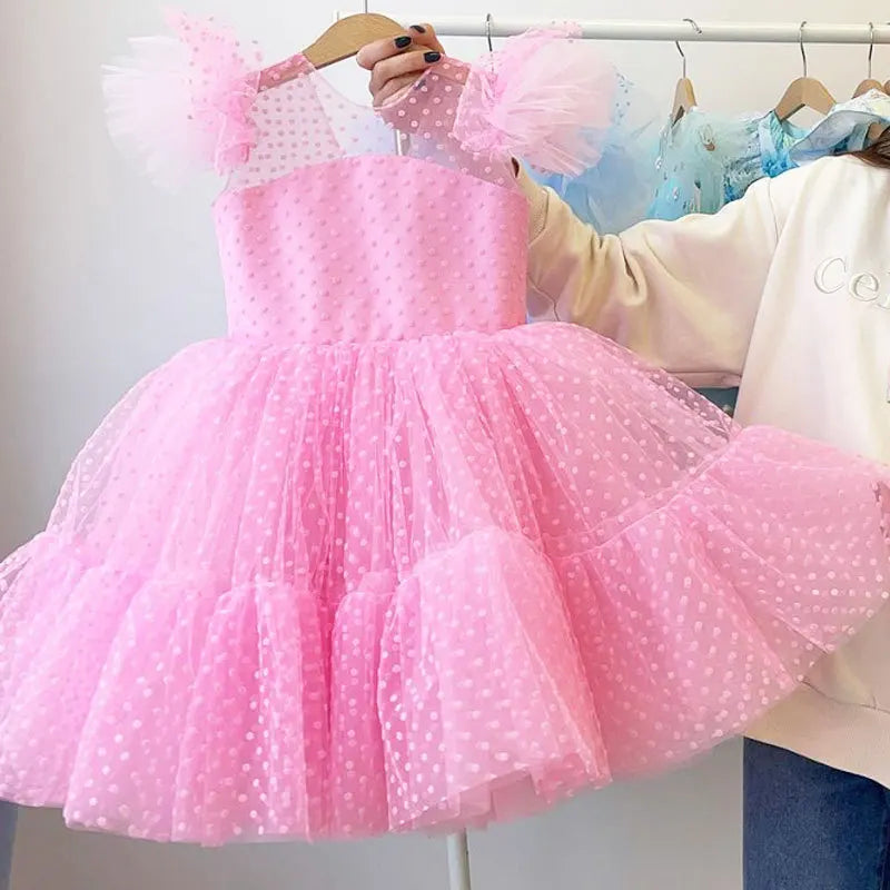 Vestido de Festa Infantil Poá Tule - Cores