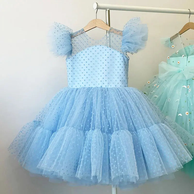 Vestido de Festa Infantil Poá Tule - Cores