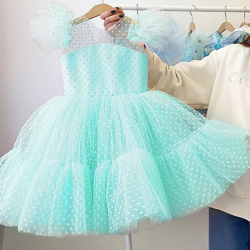 Vestido de Festa Infantil Poá Tule - Cores