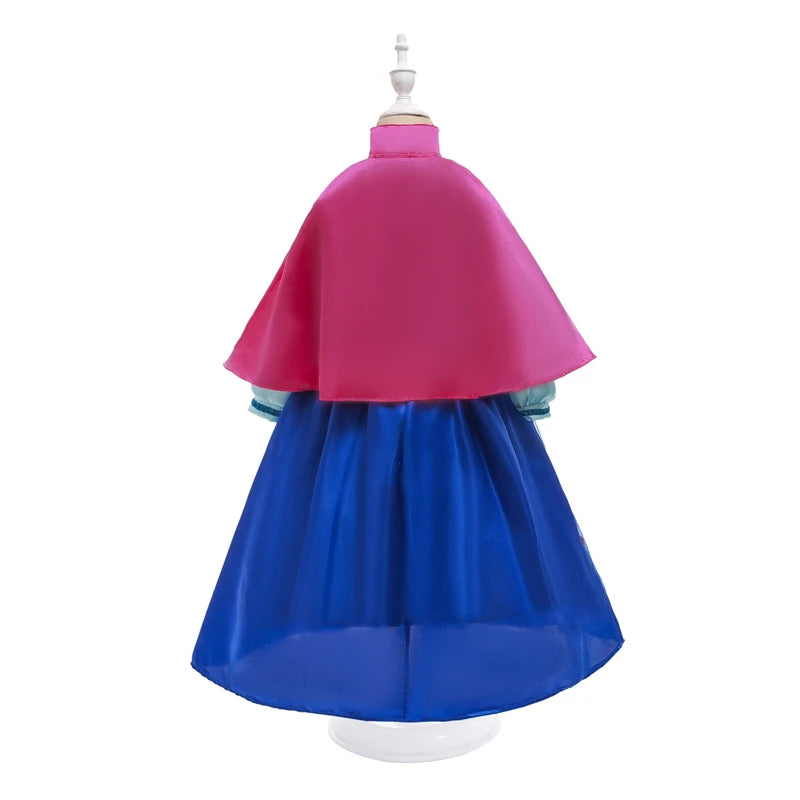 Fantasia Infantil Anna com Capa Rosa
