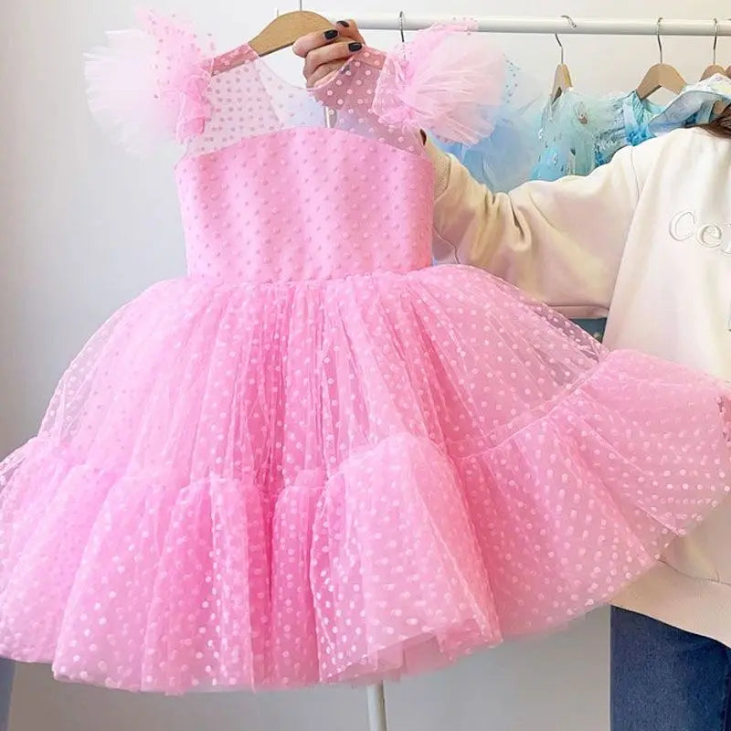 Vestido de Festa Infantil Poá Tule - Cores
