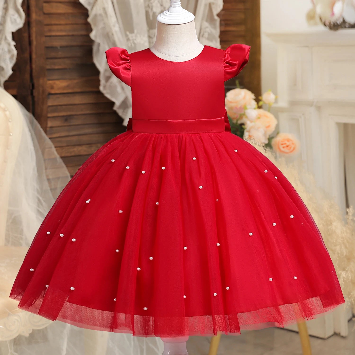 Vestido de Festa Infantil Vermelho Alice
