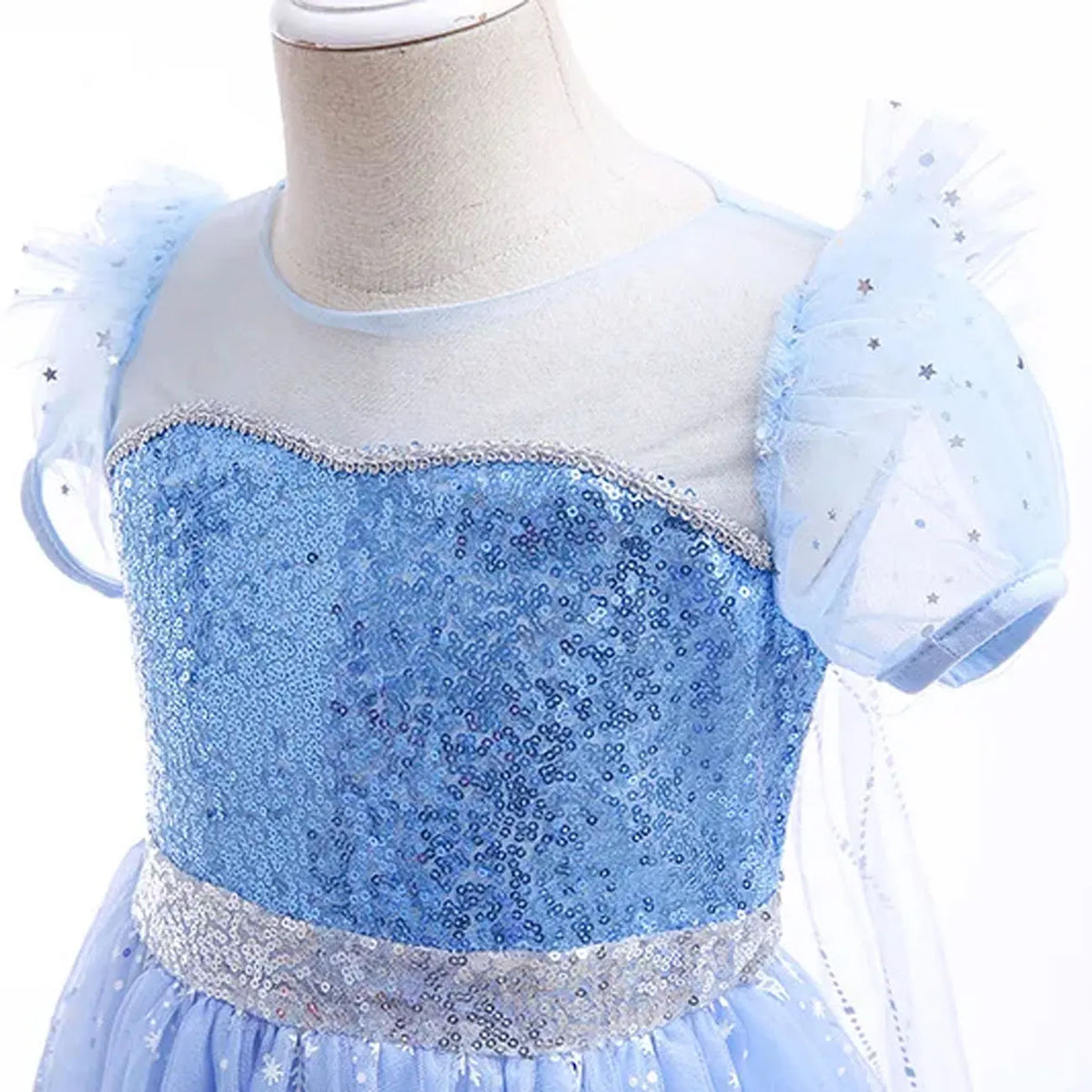 Vestido de Princesa Floco de Neve com Saia de Luz LED