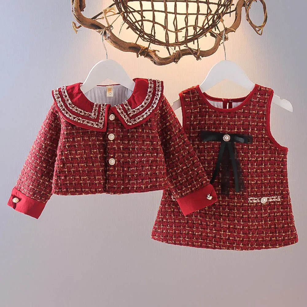 Conjunto Infantil Tweed Vermelho Paris