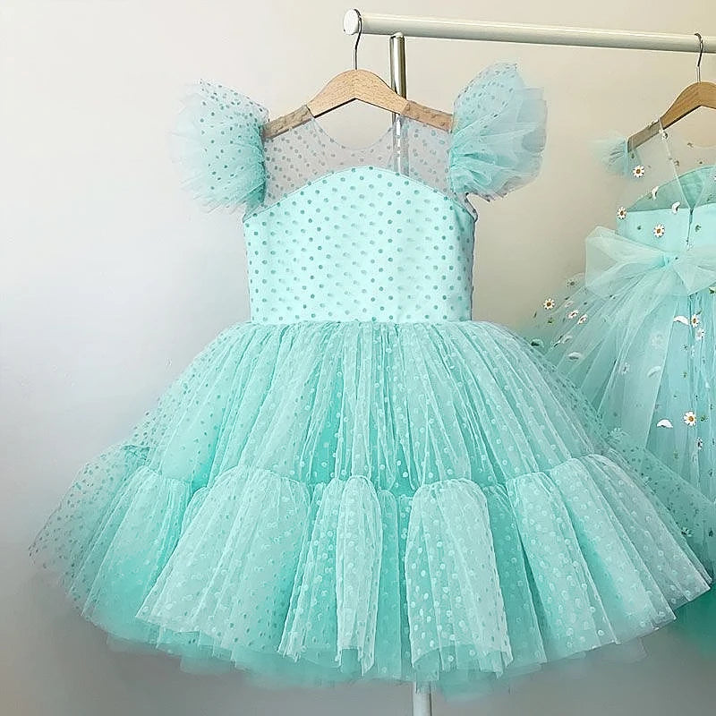 Vestido de Festa Infantil Poá Tule - Cores