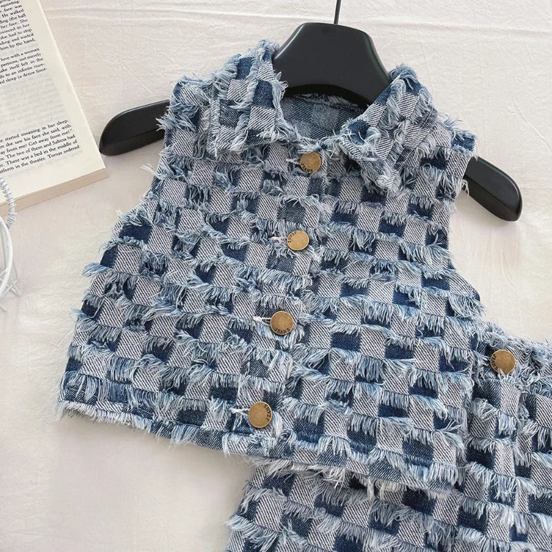 Conjunto Infantil Jeans Trançado