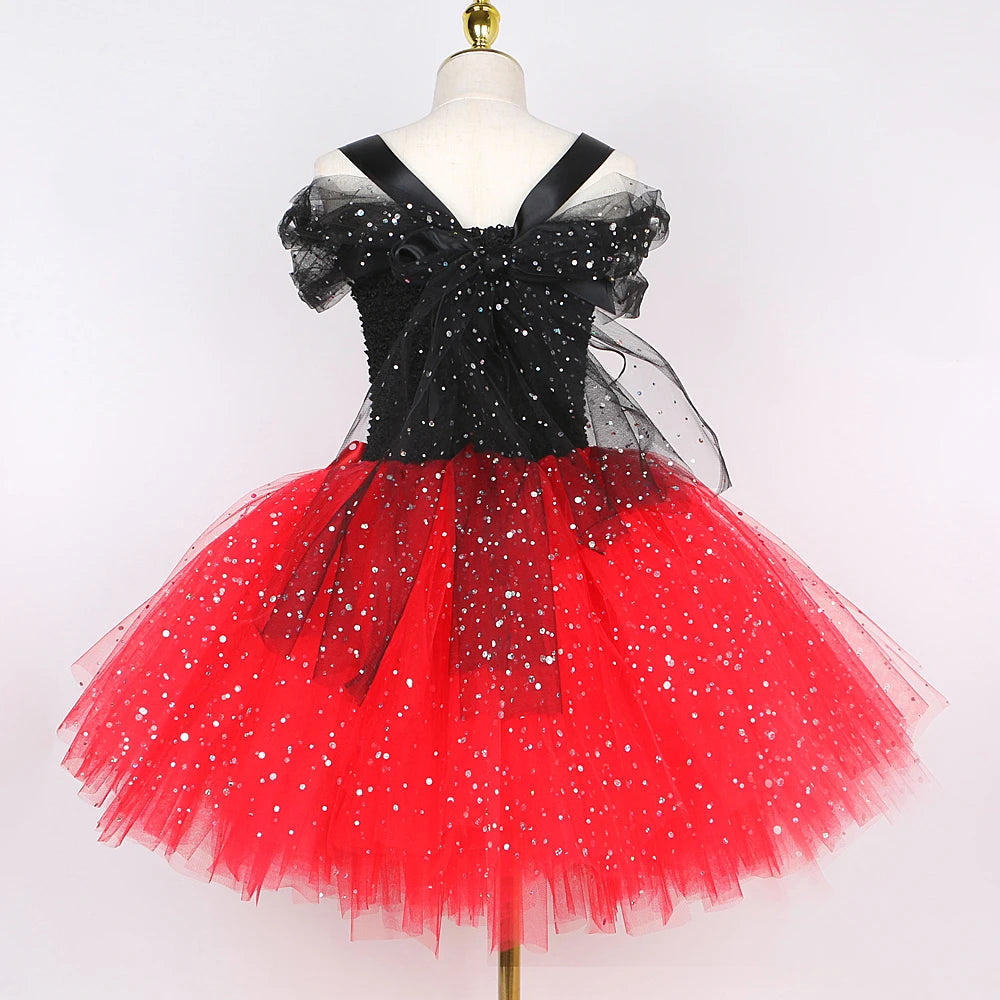 Fantasia Infantil Minnie Vermelha Tule