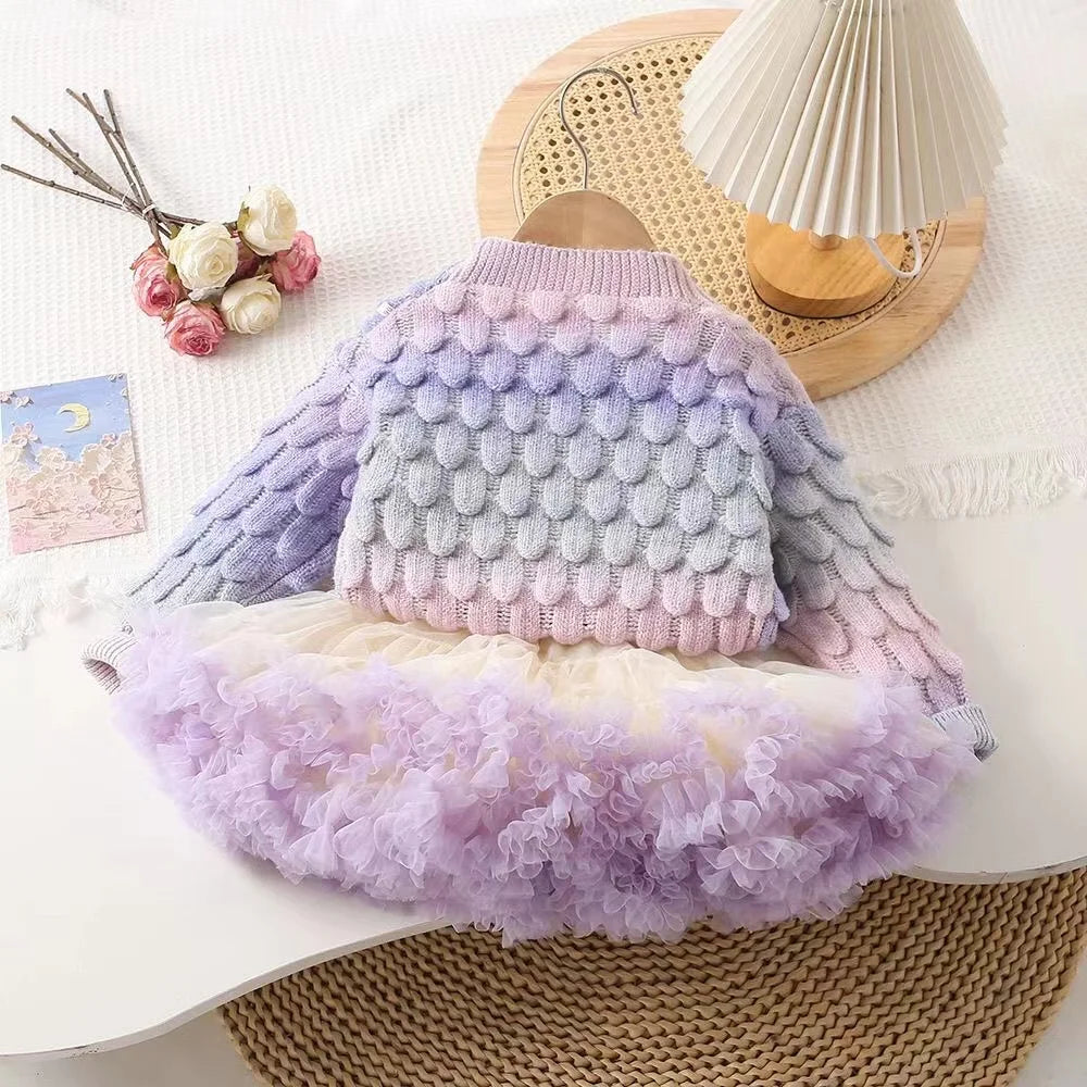 Conjunto Infantil Tricô e Tule Luisa Laço