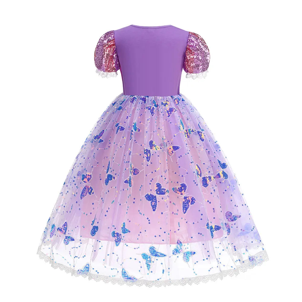 Vestido de Princesa Borboleta com Saia de Luz LED