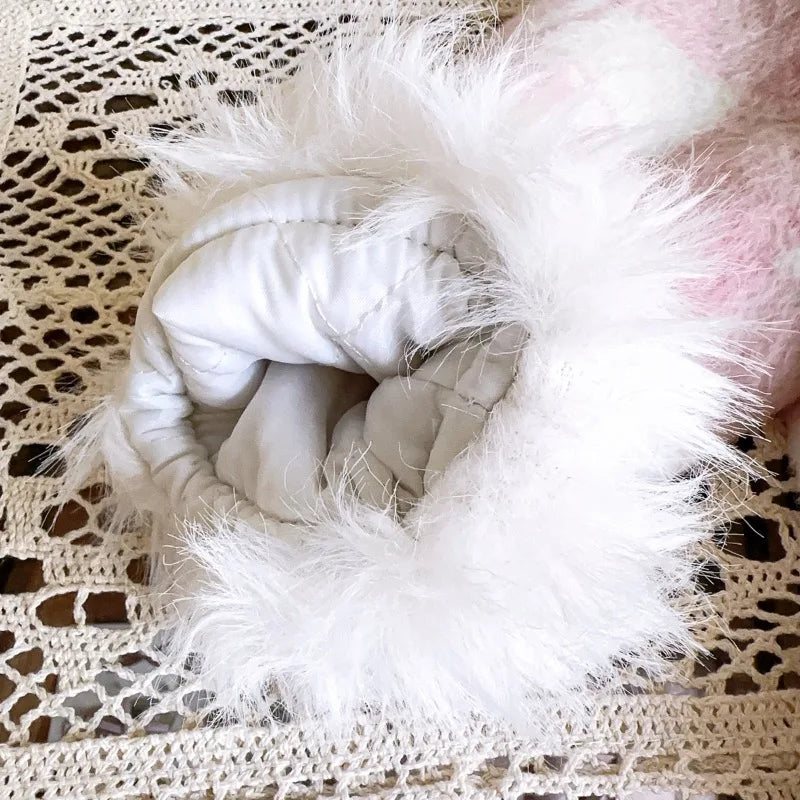 Conjunto Infantil Xadrez Rosa com Pelúcia