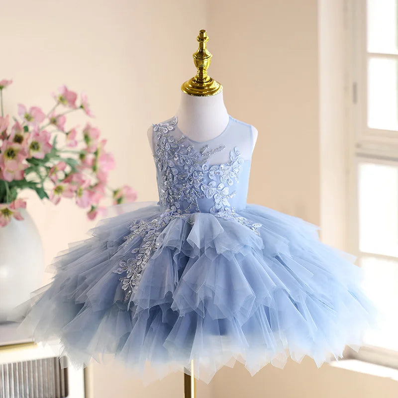 Vestido de Festa Infantil Azul