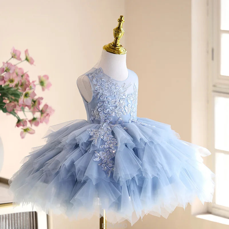 Vestido de Festa Infantil Azul