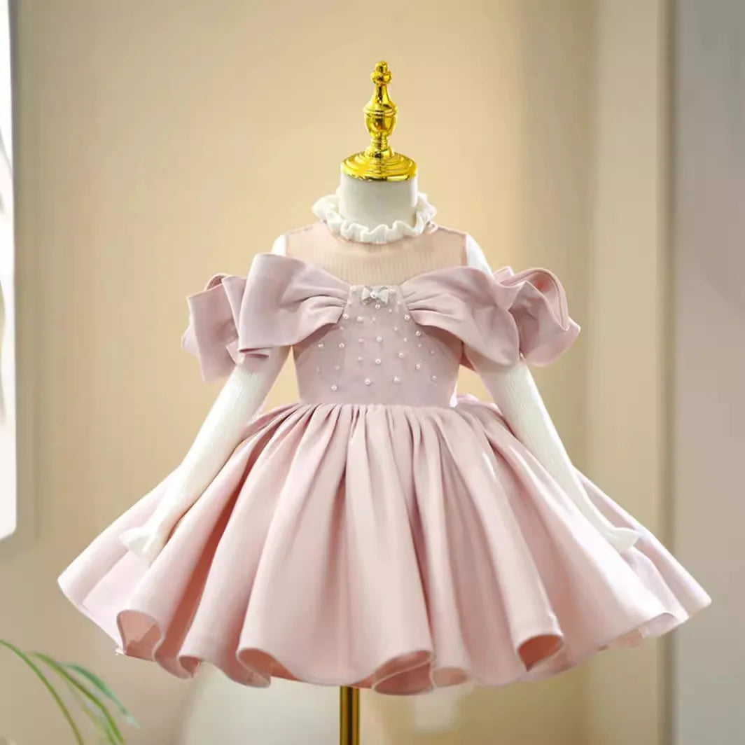 Vestido Infantil de Festa Rosé