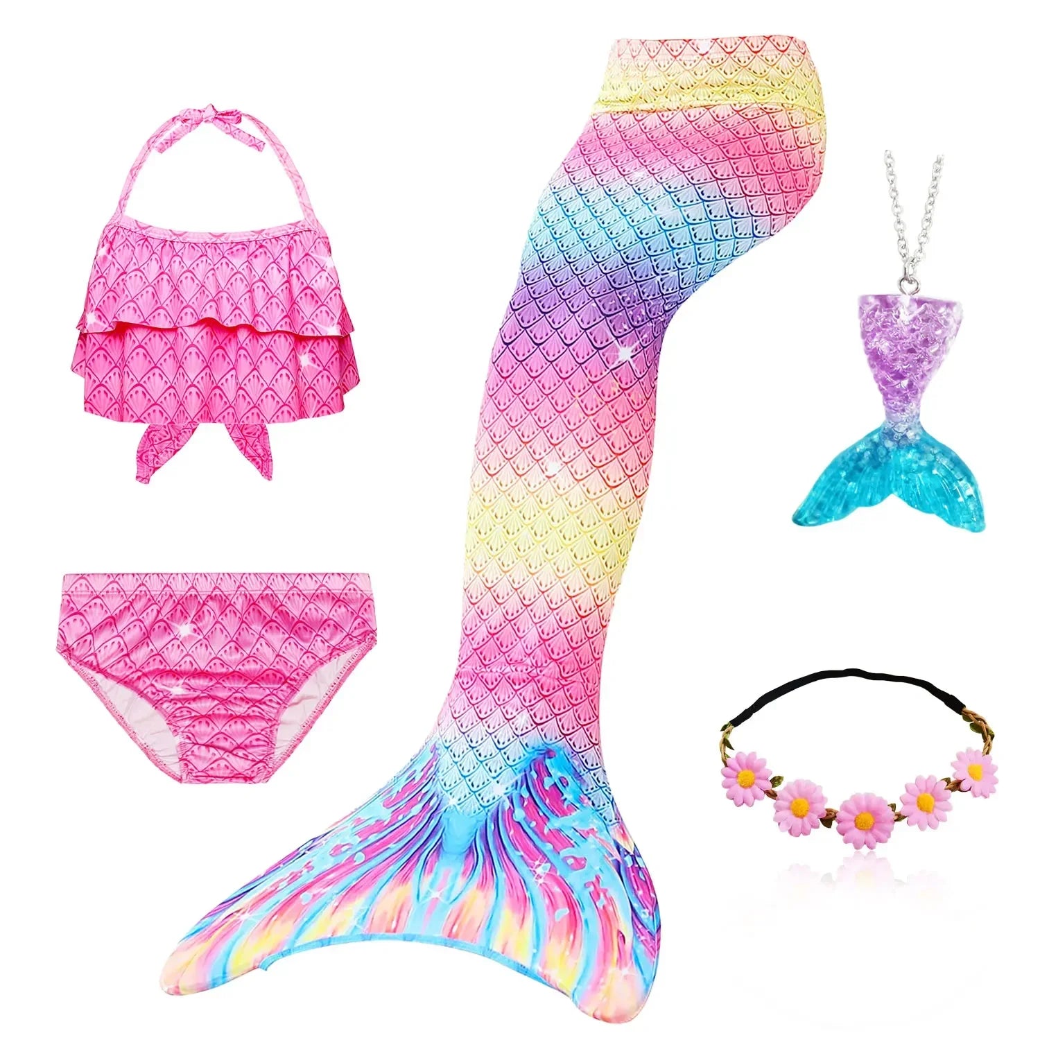 Biquíni Sereia Sonho do Mar com Cauda e Acessórios