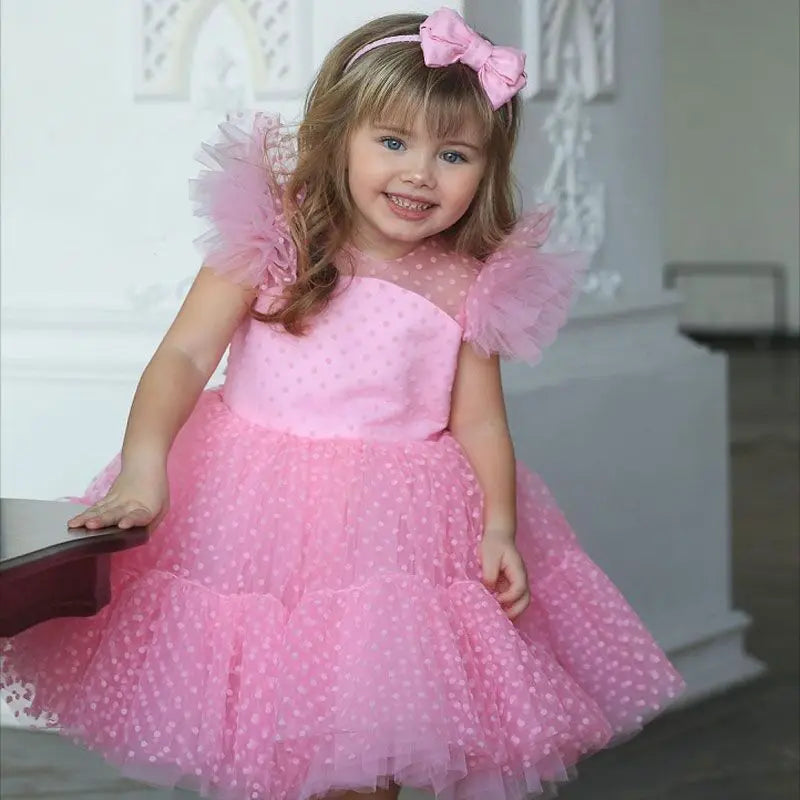 Vestido de Festa Infantil Poá Tule - Cores