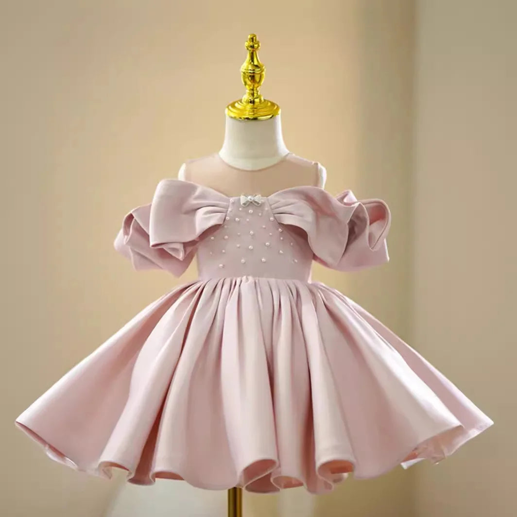 Vestido Infantil de Festa Rosé
