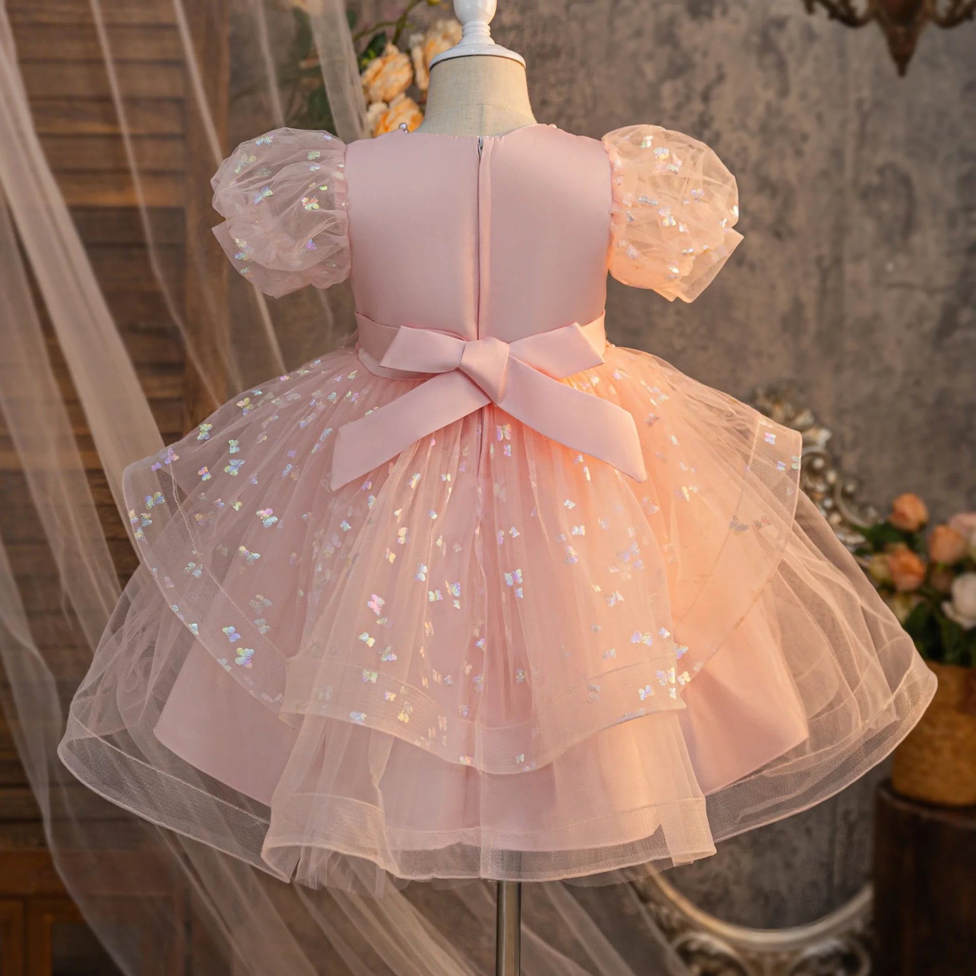 Vestido Infantil de Festa Princesa Bordado - Cores