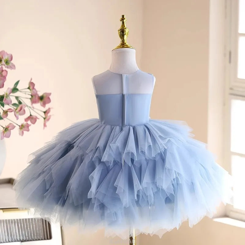 Vestido de Festa Infantil Azul