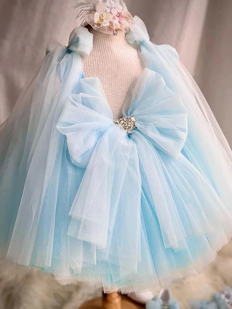 Vestido Infantil Encanto Floral Azul