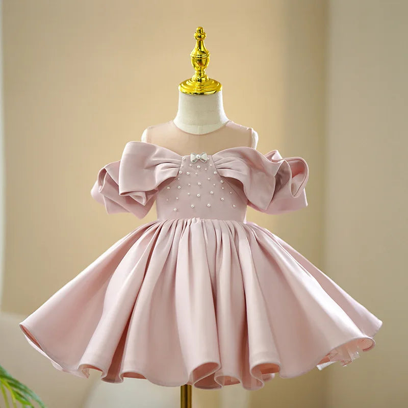 Vestido Infantil de Festa Rosé