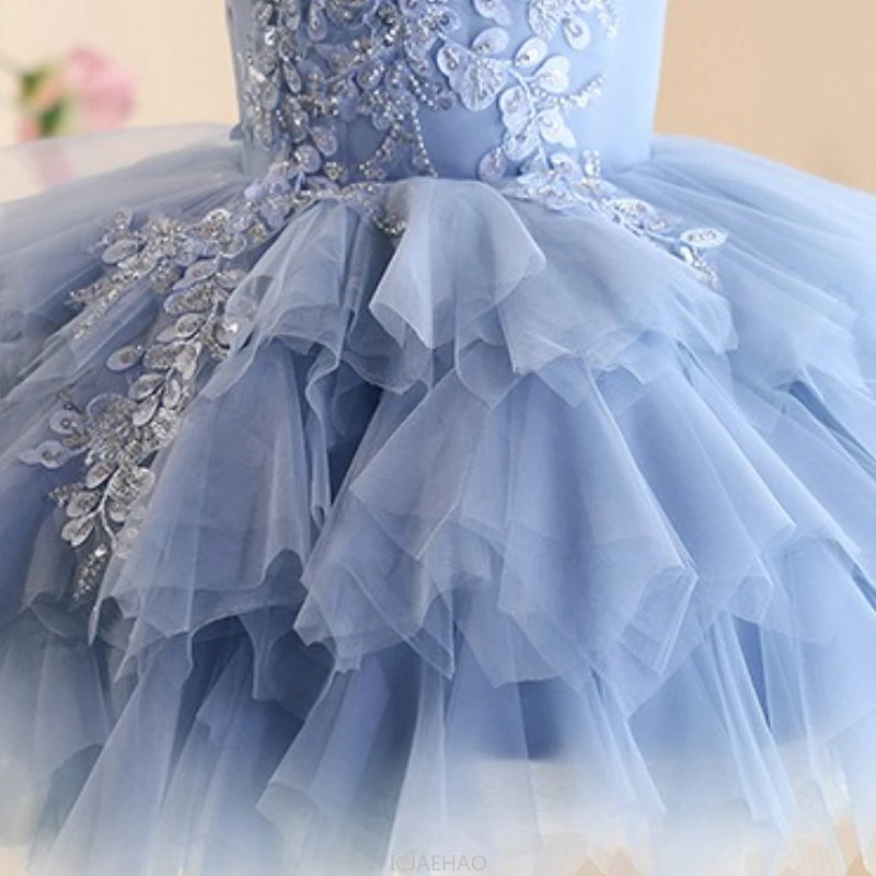 Vestido de Festa Infantil Azul