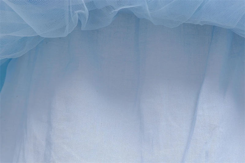 Vestido de Princesa Azul Estrelado de Manga Longa
