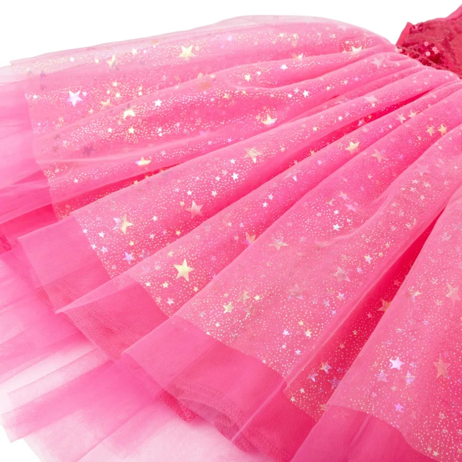 Vestido Infantil Barbie Glamour Rosa com Tiara