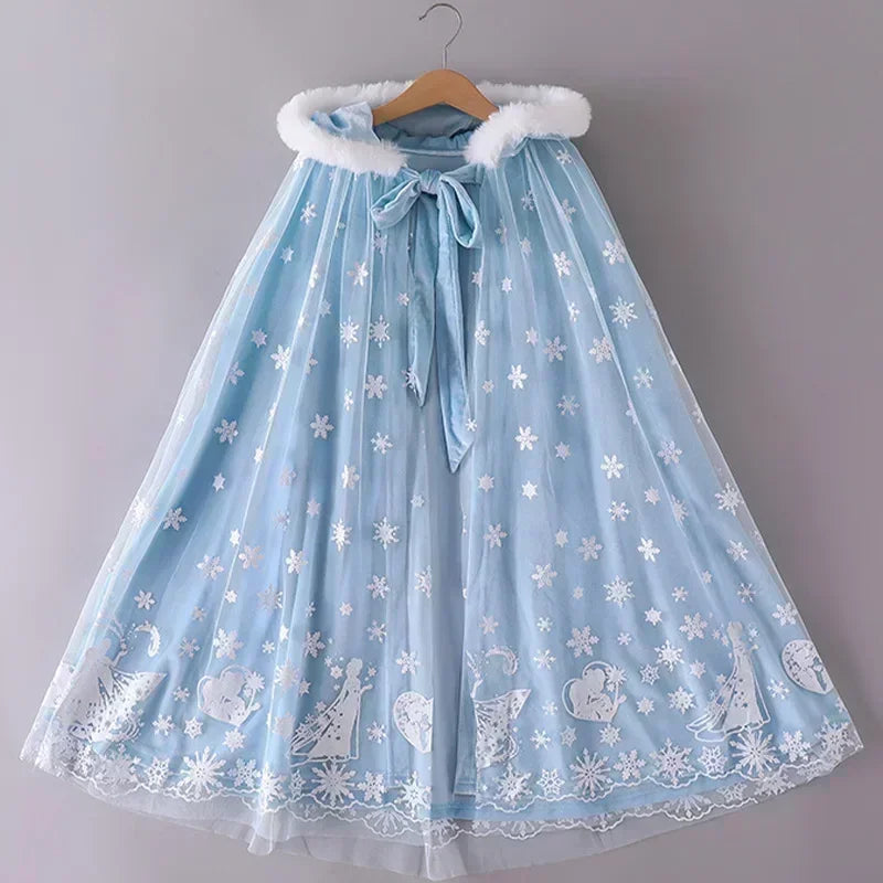 Capa Infantil Princesa do Gelo com Flocos de Neve