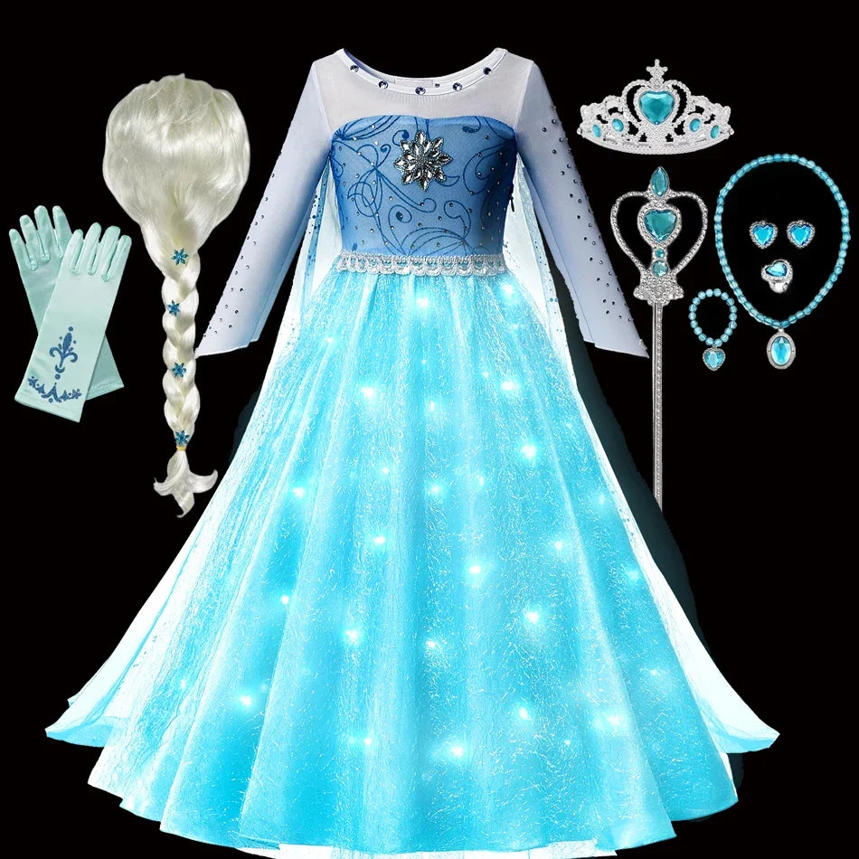 Vestido de Princesa da Neve Snowlight com Luz LED