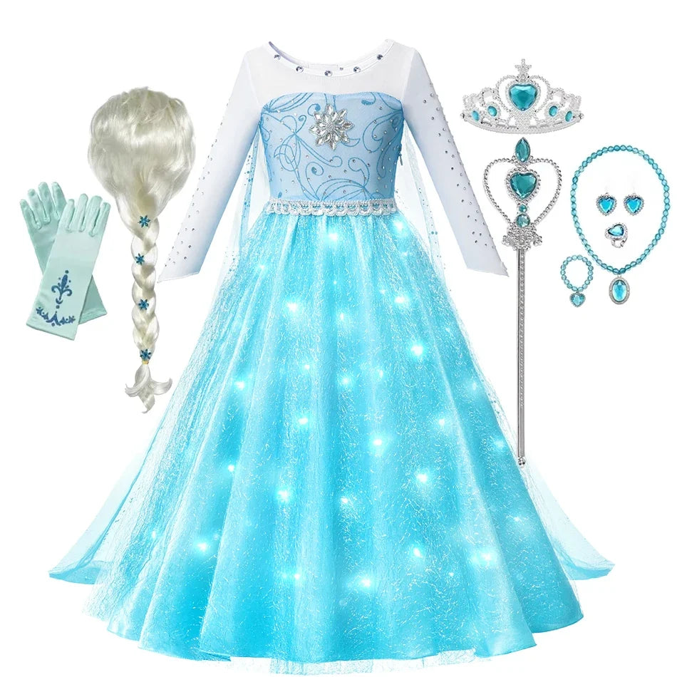 Vestido de Princesa da Neve Snowlight com Luz LED