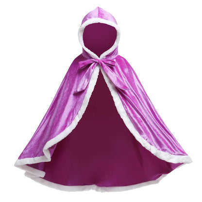 Capa de Princesa em Veludo com Coroa e Varinha