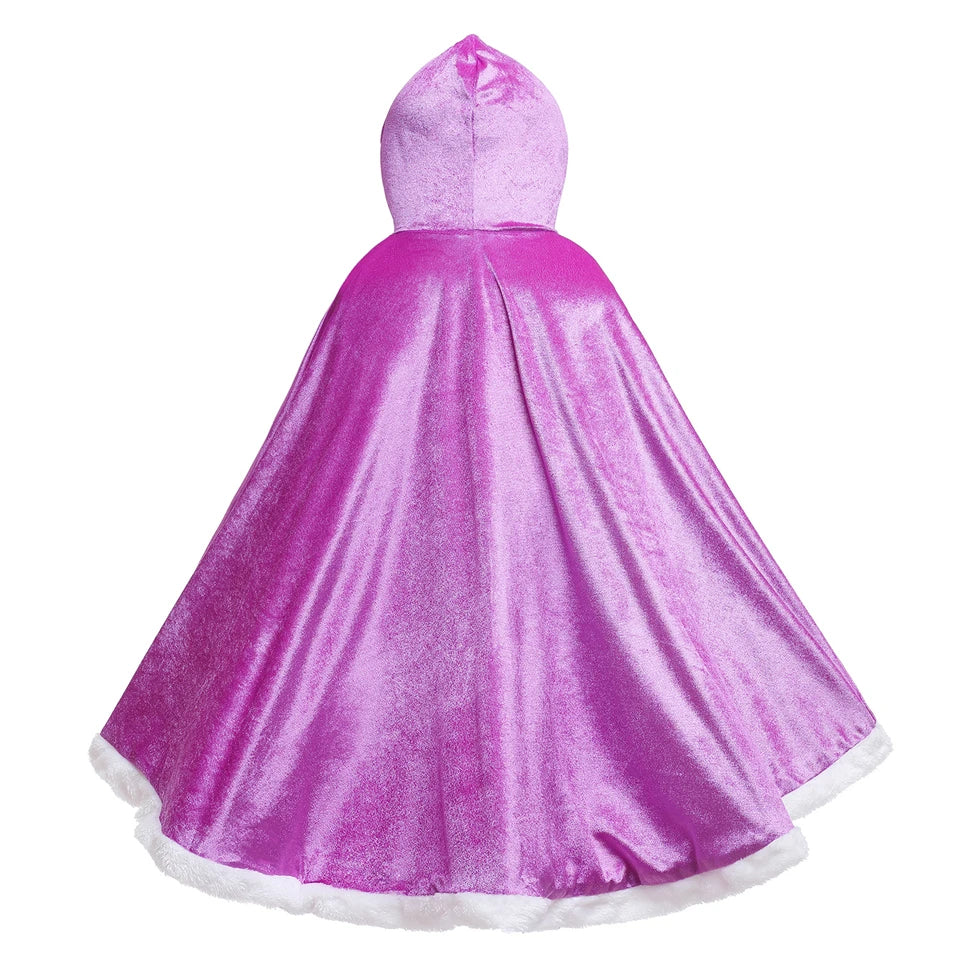 Capa de Princesa em Veludo com Coroa e Varinha