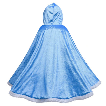 Capa de Princesa em Veludo com Coroa e Varinha