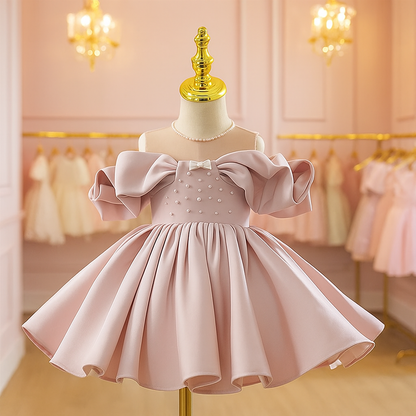 Vestido Infantil de Festa Rosé