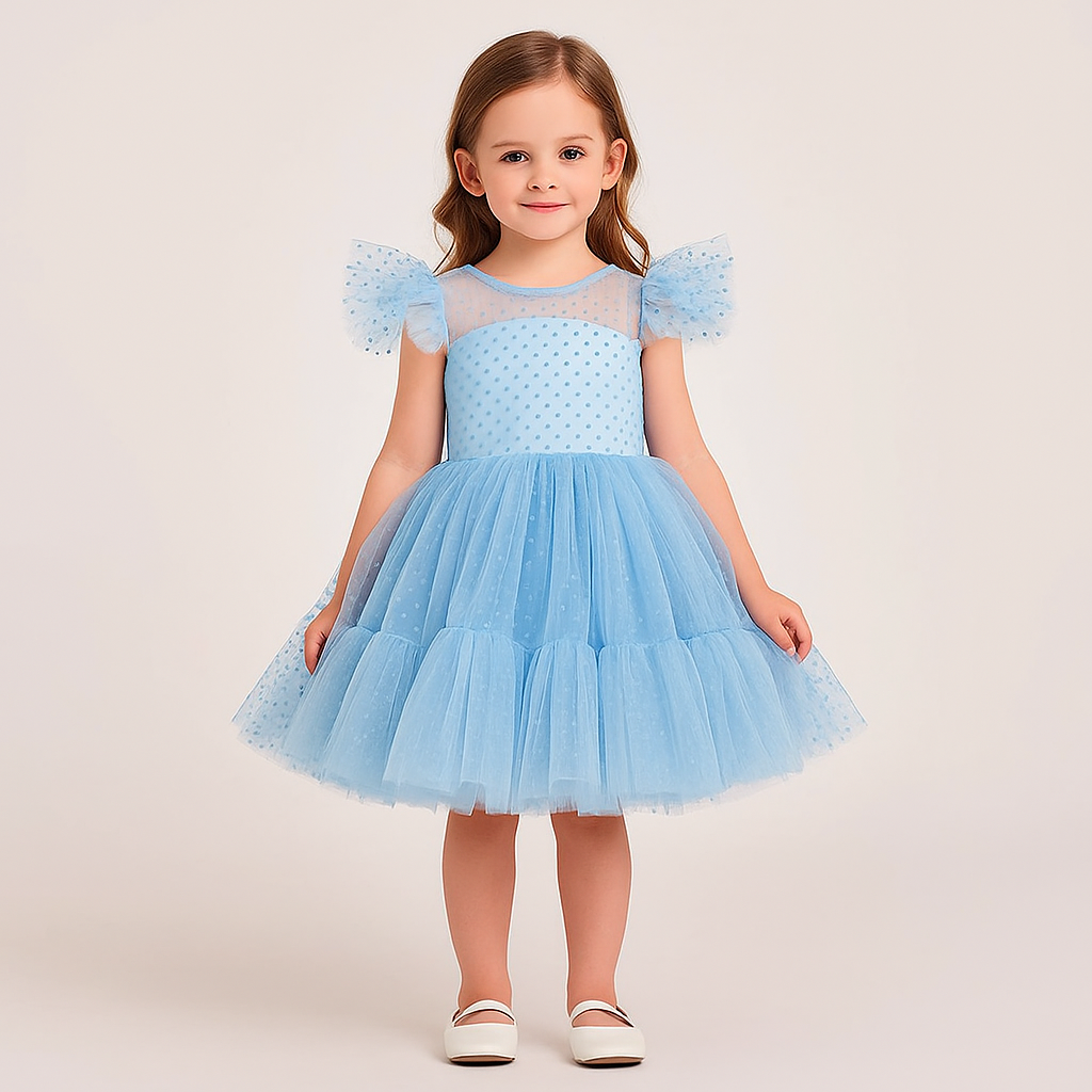 Vestido de Festa Infantil Poá Tule - Cores
