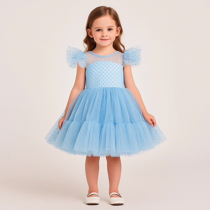 Vestido de Festa Infantil Poá Tule - Cores