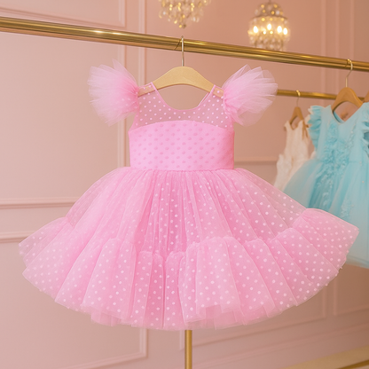 Vestido de Festa Infantil Poá Tule - Cores