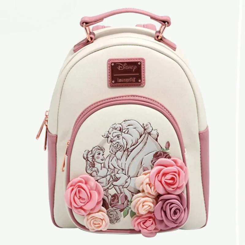 Mochila Infantil A Bela e a Fera Rosas