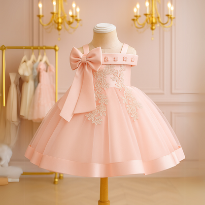 Vestido Infantil Encanto Floral com Laço