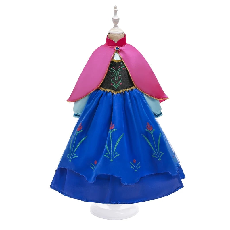 Fantasia Infantil Anna com Capa Rosa