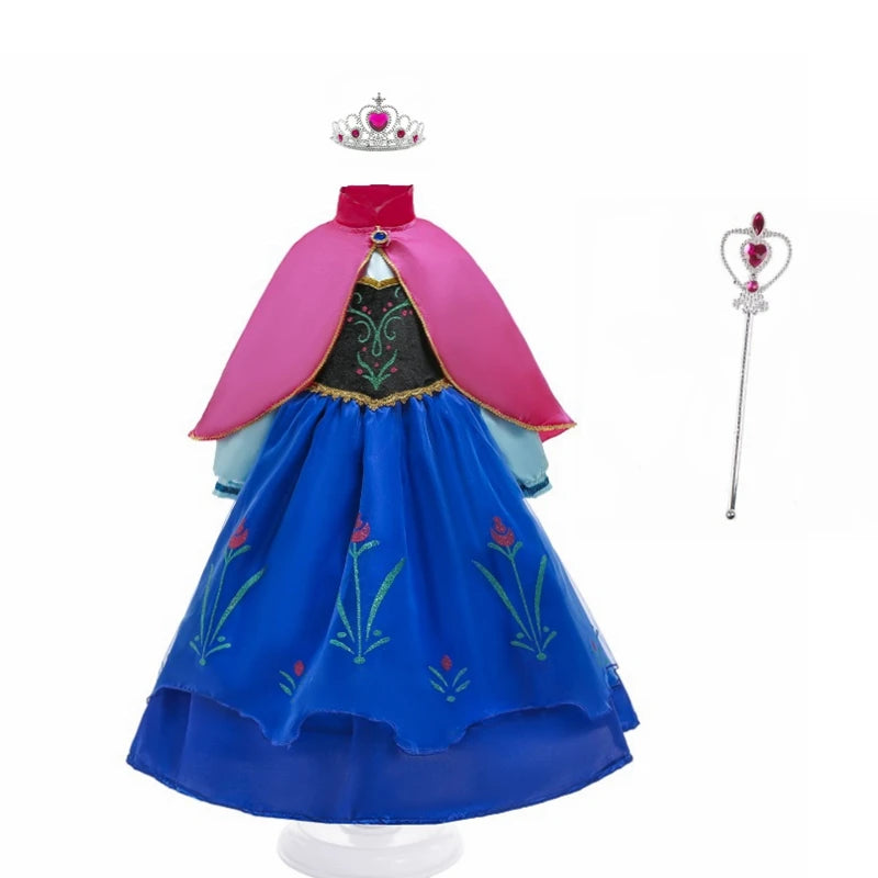 Fantasia Infantil Anna com Capa Rosa