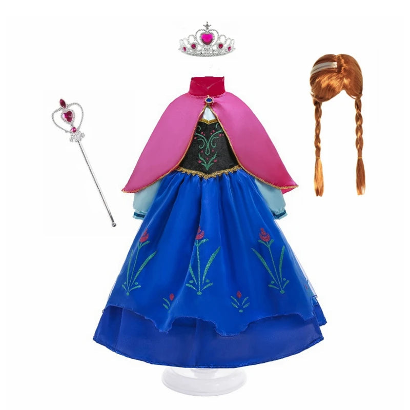 Fantasia Infantil Anna com Capa Rosa