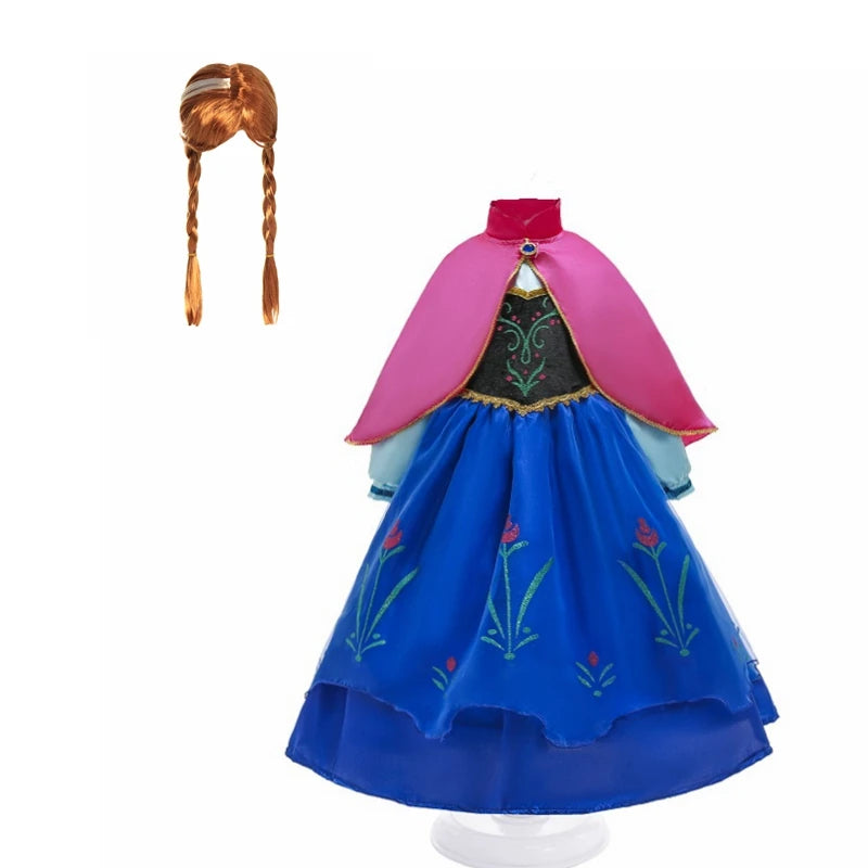 Fantasia Infantil Anna com Capa Rosa