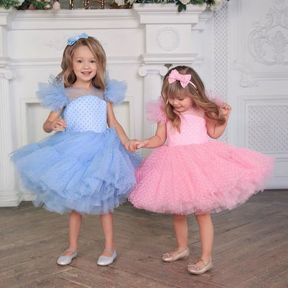 Vestido de Festa Infantil Poá Tule - Cores