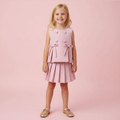 Conjunto Elegância Laços Rosa