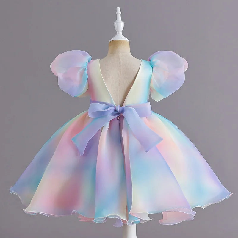 Vestido de Festa Infantil Arco-Íris