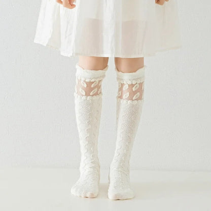 Kit 5 Meias Longas Infantis Lolita com Texturas
